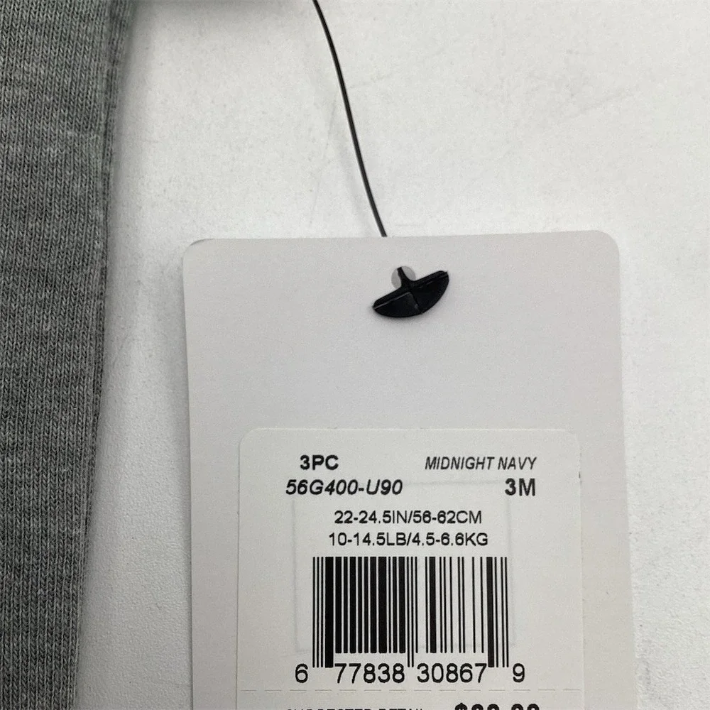 Nike Baby Bodysuits‎ 3-Pack Unisex 3M Midnight Navy Gray Just Do It Swoosh